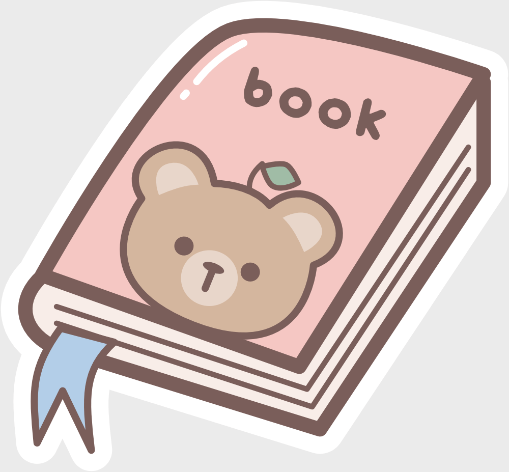 Vinyl sticker Book lover bear (1)
