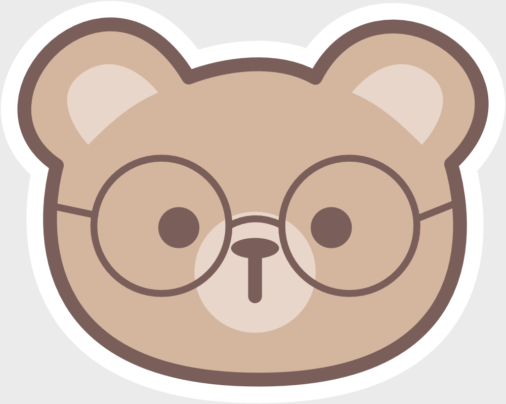 Vinyl sticker Book lover bear (2)