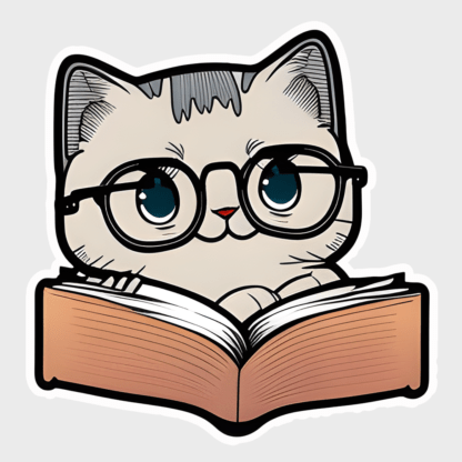 Vinyl sticker Book lover cats (2)