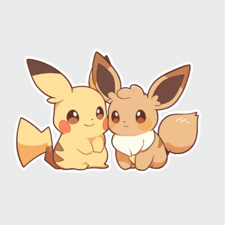 Vinyl sticker PikachuAndEevee